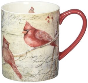 lang cardinal pair 14 oz. mug by susan winget (10995021058), 1 count (pack of 1), multicolored