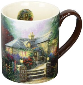 lang hollyhock house 14 oz. mug by thomas kinkade (10995021097), 1 count (pack of 1), multicolored