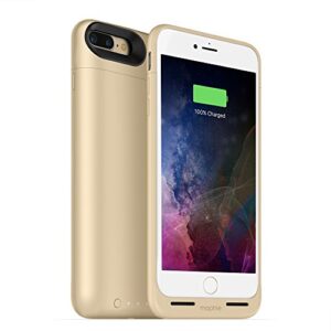 mophie juice pack wireless - charge force wireless power - wireless charging protective battery pack case for iphone 8 plus and iphone 7 plus - gold
