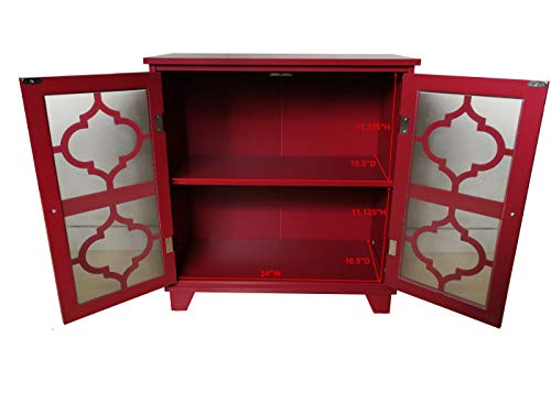 Kings Brand Furniture Red Finish Wood Buffet Cabinet Console Table