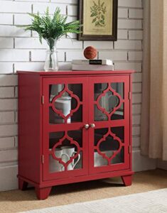 kings brand furniture red finish wood buffet cabinet console table