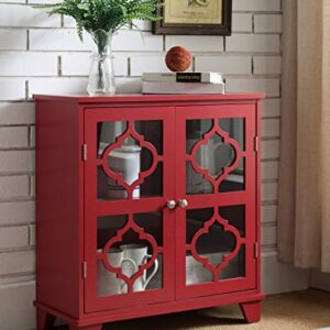 Kings Brand Furniture Red Finish Wood Buffet Cabinet Console Table