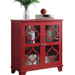 Kings Brand Furniture Red Finish Wood Buffet Cabinet Console Table