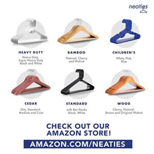 Neaties Natural Wood Hangers | Natural Finish | with 360° Degree Swivel Hook & Smooth Cut Notches | 24 Pack