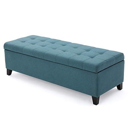 Christopher Knight Home Mission Fabric Storage Ottoman, Dark Teal Dimensions: 19.25”D x 50.75”W x 16.25”H