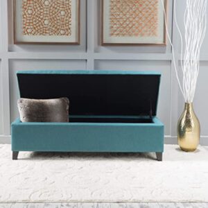 Christopher Knight Home Mission Fabric Storage Ottoman, Dark Teal Dimensions: 19.25”D x 50.75”W x 16.25”H