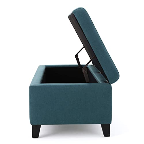 Christopher Knight Home Mission Fabric Storage Ottoman, Dark Teal Dimensions: 19.25”D x 50.75”W x 16.25”H