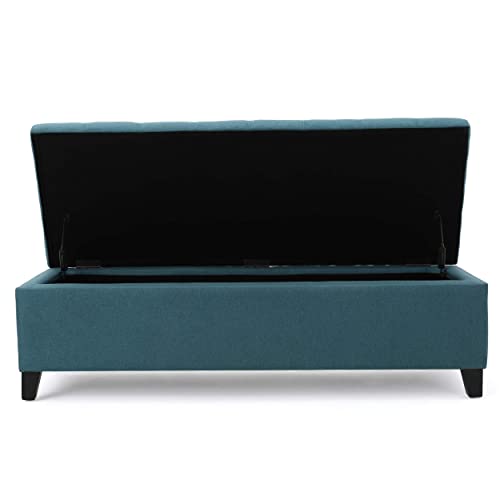 Christopher Knight Home Mission Fabric Storage Ottoman, Dark Teal Dimensions: 19.25”D x 50.75”W x 16.25”H