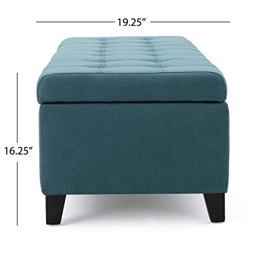 Christopher Knight Home Mission Fabric Storage Ottoman, Dark Teal Dimensions: 19.25”D x 50.75”W x 16.25”H