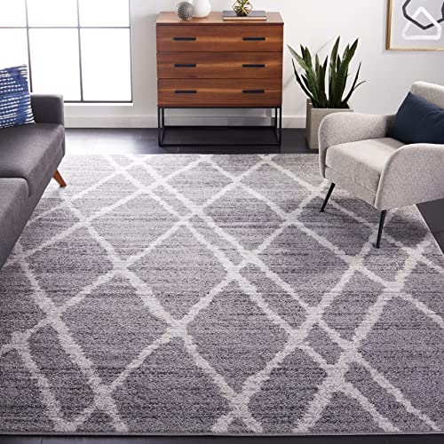 SAFAVIEH Adirondack Collection Area Rug - 6' x 9', Ivory & Silver, Modern Moroccan Design, Non-Shedding & Easy Care, Ideal for High Traffic Areas in Living Room, Bedroom (ADR128B)