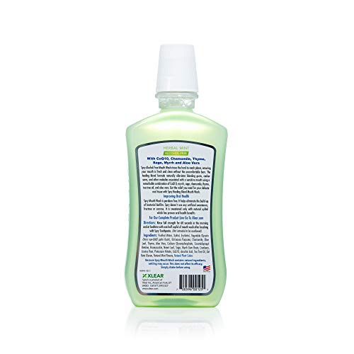 Spry Natural Mouthwash with Xylitol, Natural Healing Herbal Mint, 16 fl oz (Pack of 1)