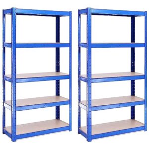 g-rack | 5 tier garage shelving units | metal shelving storage | heavy-duty organization racks | adjustable shelves | 2000lb capacity | ideal for workshop, shed, office - 59d x 30w x 12h (blue)