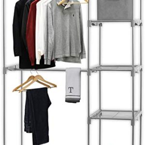 Simple Houseware Freestanding Clothes Garment Organizer Closet, Silver