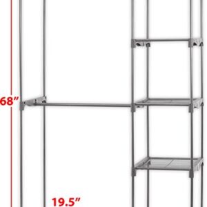 Simple Houseware Freestanding Clothes Garment Organizer Closet, Silver