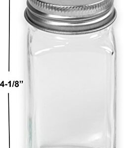 Simple Houseware Spice Jars 4 Ounce Square Bottles w/label, 12 Pack