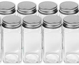 Simple Houseware Spice Jars 4 Ounce Square Bottles w/label, 12 Pack