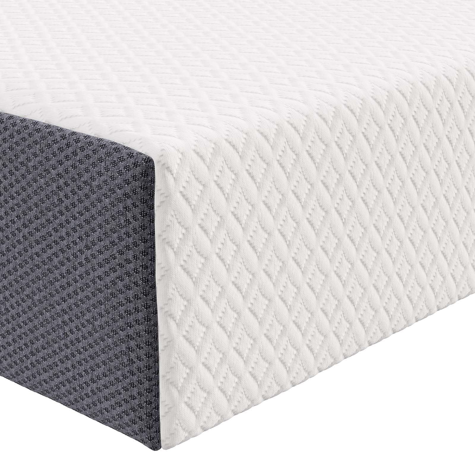 Modway Mila 6” Twin Mattress - Firm 6 Inch Twin Mattress - 10-Year Warranty ,White