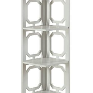 Convenience Concepts Omega 3 Tier Corner Bookcase, White