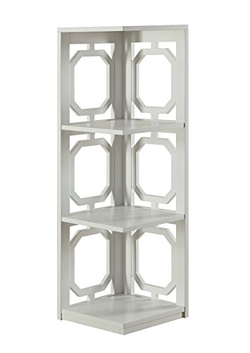 Convenience Concepts Omega 3 Tier Corner Bookcase, White