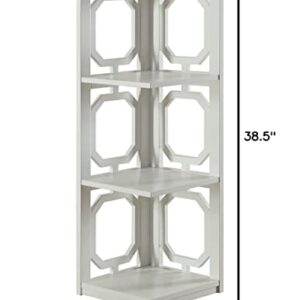 Convenience Concepts Omega 3 Tier Corner Bookcase, White