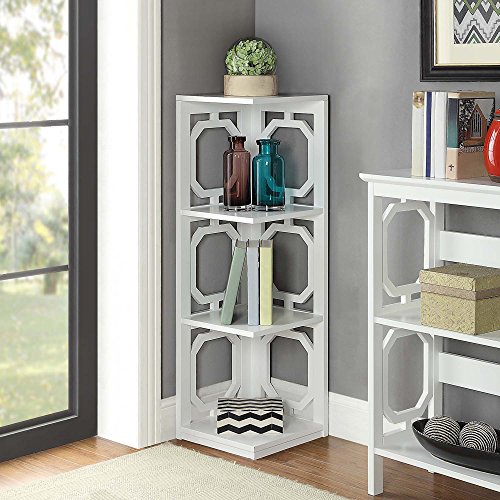 Convenience Concepts Omega 3 Tier Corner Bookcase, White