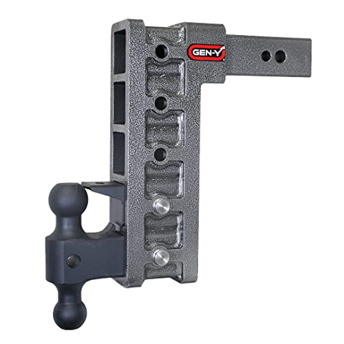 Drop Hitch 2.5" Receiver Class V 32K Towing Hitch, Combo Includes Dual Hitch Ball, Pintle Lock & Two 3/4" Hitch pins (12" Drop 2.5" Receiver)