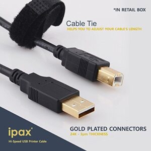 IPax 15ft USB Printer Cable AC Power Cord Compatible with HP Officejet Pro 4650 5740 6830 6968 6978 7740 8210 8216 8600 Plus 8610 8620 8630 8710 8720 8740 HP Officejet 200 250 3830 4630 5741 5743 6815