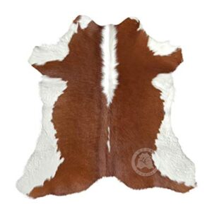 Genuine Calfskin Hereford Calf Hide Cow Skin Cowhide Rug Leather Area Rug 3 x 3 ft.