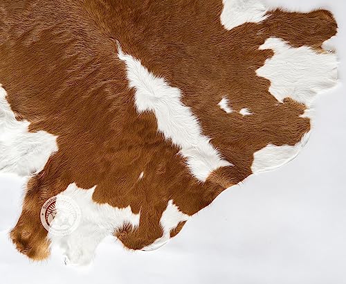 Genuine Calfskin Hereford Calf Hide Cow Skin Cowhide Rug Leather Area Rug 3 x 3 ft.