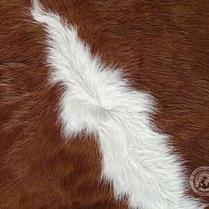 Genuine Calfskin Hereford Calf Hide Cow Skin Cowhide Rug Leather Area Rug 3 x 3 ft.