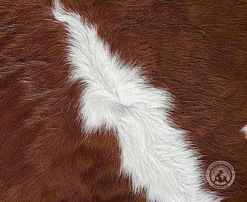 Genuine Calfskin Hereford Calf Hide Cow Skin Cowhide Rug Leather Area Rug 3 x 3 ft.