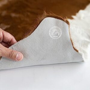 Genuine Calfskin Hereford Calf Hide Cow Skin Cowhide Rug Leather Area Rug 3 x 3 ft.