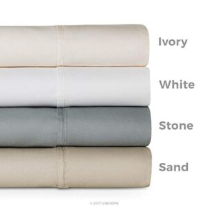 Linenspa 600 Thread Count Ultra Soft, Deep Pocket Cotton Blend Sheet Set - Full - White