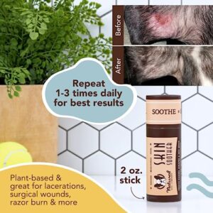 Natural Dog Company Skin Soother, 2 oz. Stick, Allergy and Itch Relief for Dogs, Dog Moisturizer for Dry Skin, Dog Lotion, Ultimate Healing Balm, Dog Rash Cream