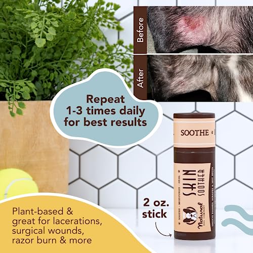 Natural Dog Company Skin Soother, 2 oz. Stick, Allergy and Itch Relief for Dogs, Dog Moisturizer for Dry Skin, Dog Lotion, Ultimate Healing Balm, Dog Rash Cream