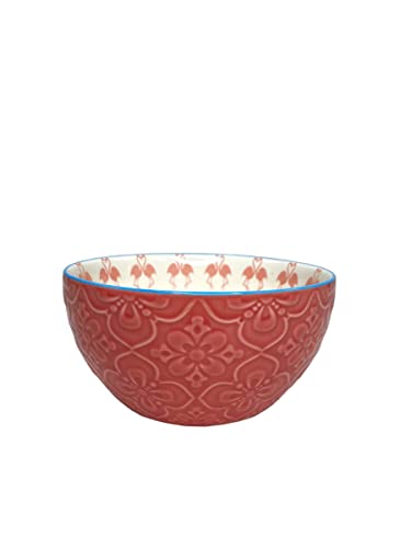 Signature Housewares 28 oz Pad Print PP7 Assorted 6" Bowls (Set of 4), Multicolor