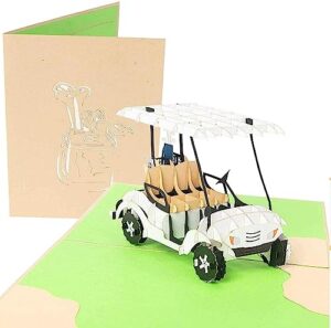 poplife golf cart 3d pop up father’s day card - happy anniversary, retirement gift, valentine's day card for him, birthday - golfing gift for husband, card for golfers - for son, father, grandpa