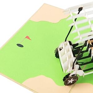 PopLife Golf Cart 3D Pop Up Father’s Day Card - Happy Anniversary, Retirement Gift, Valentine's Day card for Him, Birthday - Golfing Gift for Husband, Card for Golfers - for Son, Father, Grandpa