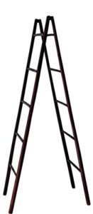 master garden products bld-60r 5' folding double bamboo ladder rack, mahogany stain