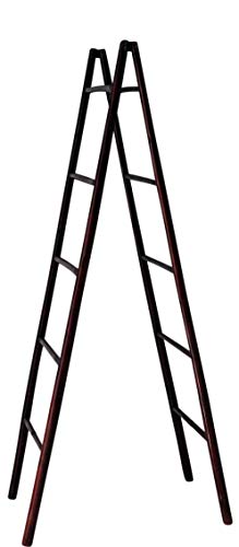 Master Garden Products BLD-60R 5' Folding Double Bamboo Ladder Rack, Mahogany Stain