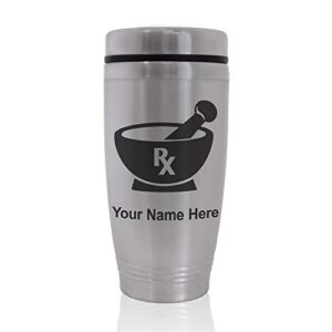 skunkwerkz commuter travel mug, rx pharmacy symbol, personalized engraving included