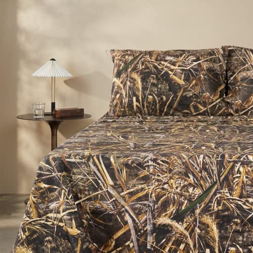 Visi-One Realtree Max-5 Camouflage Bed Sheets - 4 Piece Camo Bedding Queen- Premium Polycotton Super Soft Hunting Sheet Set - Machine Washable Outdoor Bedding Set (Queen Size)