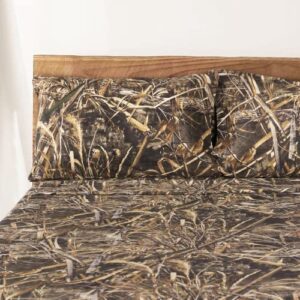 Visi-One Realtree Max-5 Camouflage Bed Sheets - 4 Piece Camo Bedding Queen- Premium Polycotton Super Soft Hunting Sheet Set - Machine Washable Outdoor Bedding Set (Queen Size)