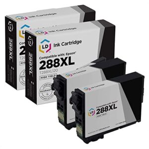 ld products remanufactured ink cartridge replacements for t288xl120 epson 288xl ink cartridges high yield for use in epson xp446 expression xp 440 xp330 xp340 xp430 xp434 xp446 xp-330 (black, 2-pack)