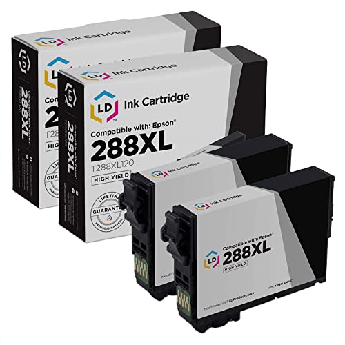 LD Products Remanufactured Ink Cartridge Replacements for T288XL120 Epson 288xl Ink Cartridges High Yield for use in Epson XP446 Expression XP 440 XP330 XP340 XP430 XP434 XP446 XP-330 (Black, 2-Pack)