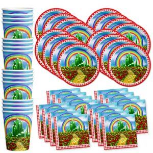 the wonderful wizard of oz birthday party supplies set plates napkins cups tableware kit for 16