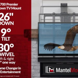 MantelMount MM700 Premier Fireplace TV Mount Pull Down Bracket for 50"-90" & 25-115 lb Televisions Above Mantel