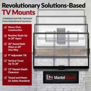 MantelMount MM700 Premier Fireplace TV Mount Pull Down Bracket for 50"-90" & 25-115 lb Televisions Above Mantel