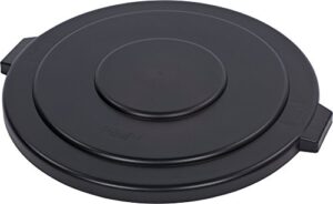 carlisle foodservice products 34105603 bronco round waste container lid, 29.81" length, 29.81" width, 2.25" height, polyethylene (lldpe), black, 55 gal (pack of 2)
