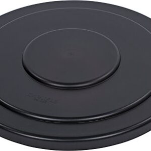 Carlisle FoodService Products 34105603 Bronco Round Waste Container Lid, 29.81" Length, 29.81" Width, 2.25" Height, Polyethylene (LLDPE), Black, 55 gal (Pack of 2)